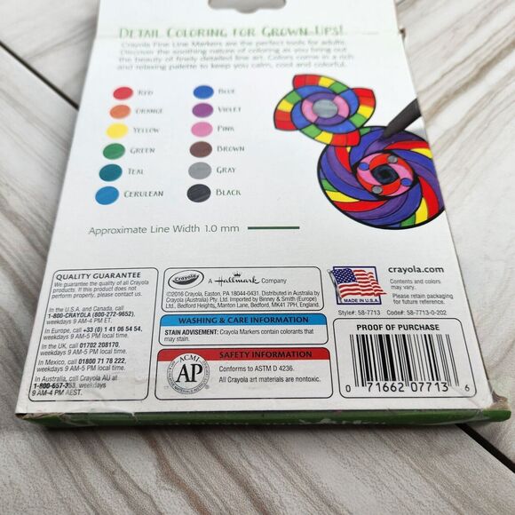 Lot of 2-Crayola Adult Coloring 12Ct Fine Line Markers and 24Ct. Colored Pencils - Picture 3 of 10